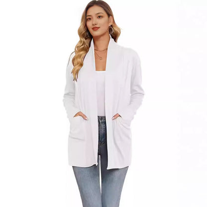 Women's casual long cardigan with pockets NOVAE