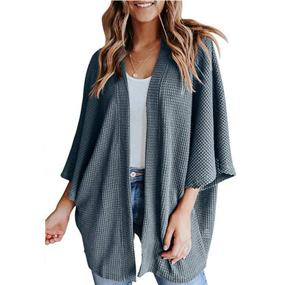 Women's casual waffle-knit cardigan NOVAE