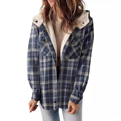 Women's checked flannel jacket with cozy lining NOVAE