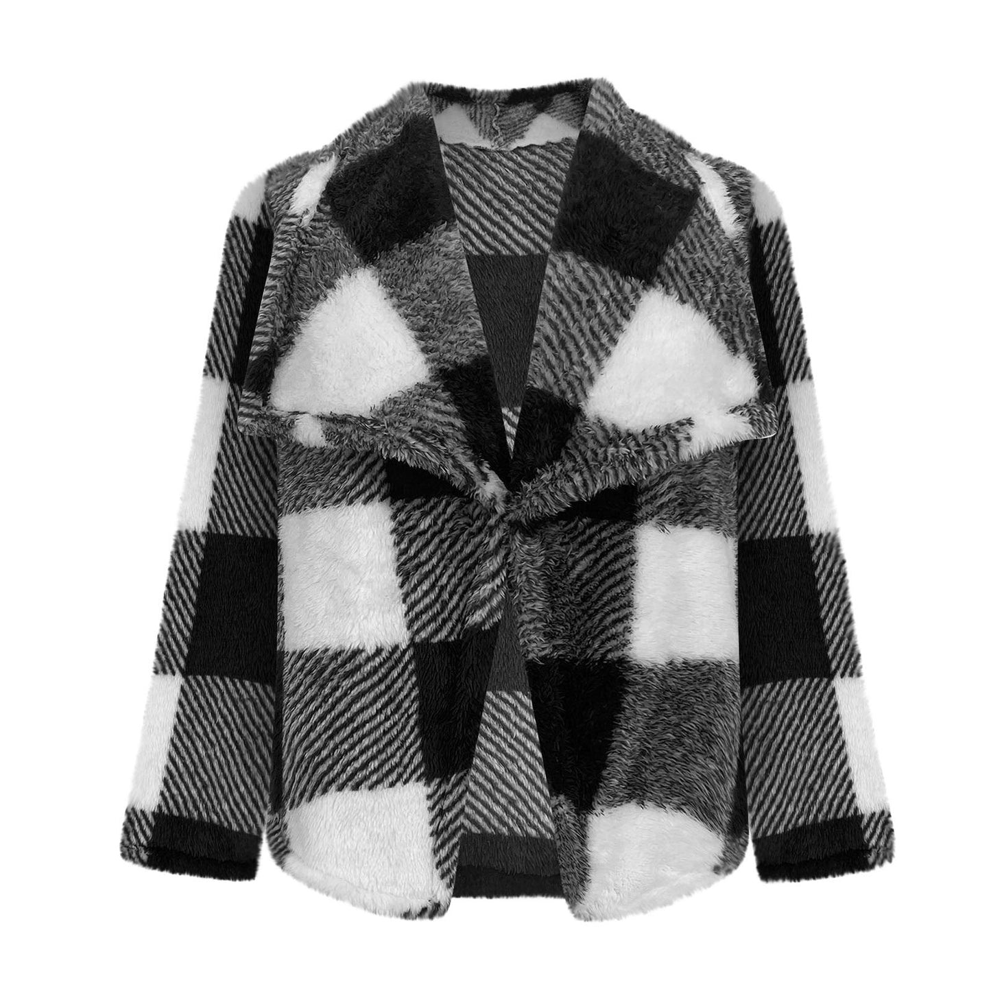 Women's Cozy Jacket in Checkered Design NOVAE