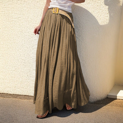 Women's maxi skirt with flowing cut and elastic waistband NOVAE