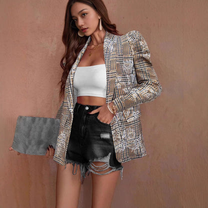 Women's Oversized Blazer with Structured Puff Sleeves NOVAE