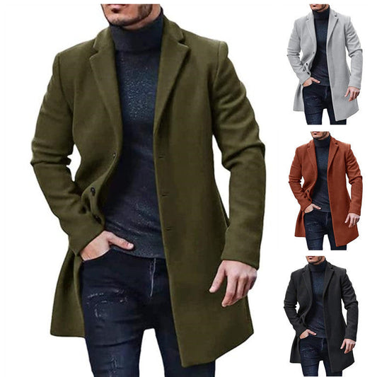 Men's elegant long coat with a slim fit NOVAE