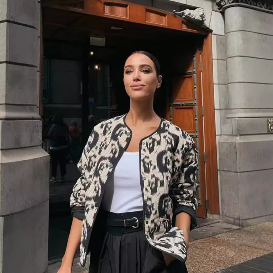 Women's urban lined blouson with unique pattern NOVAE