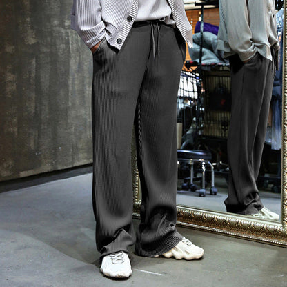 Men's casual leisure trousers with ribbed design and elasticated waistband NOVAE