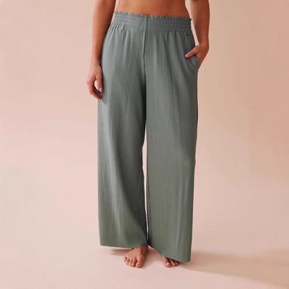 Women's casual pleated trousers with elasticated waistband and side pockets NOVAE