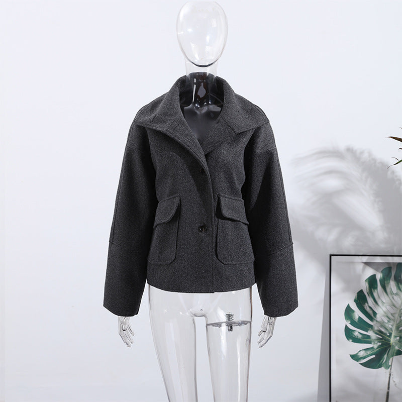 Women's fashionable oversized jacket made from a high-quality wool blend NOVAE