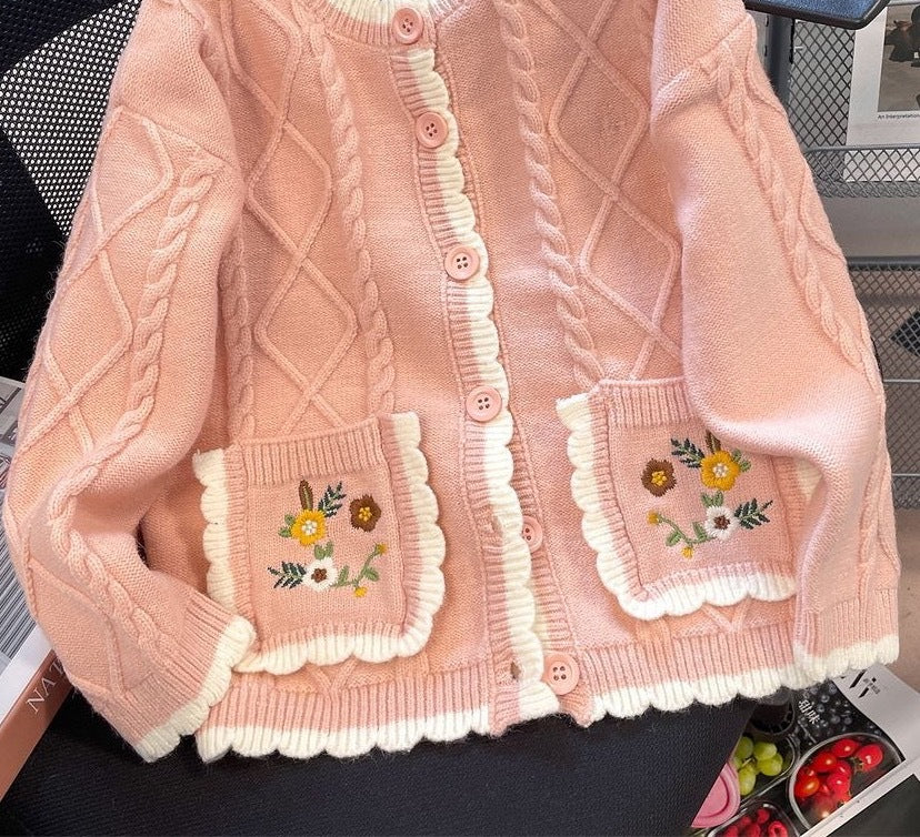 Women's cardigan with floral pattern NOVAE