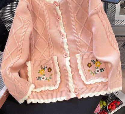 Women's cardigan with floral pattern NOVAE