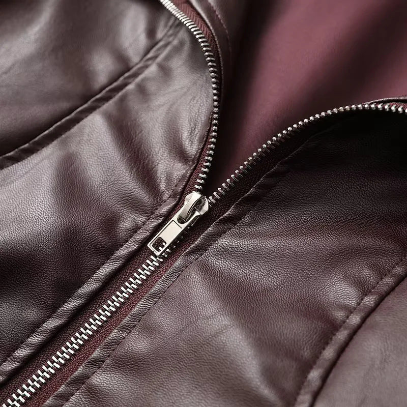 Women's faux leather blouson jacket with a wide cut and casual details NOVAE