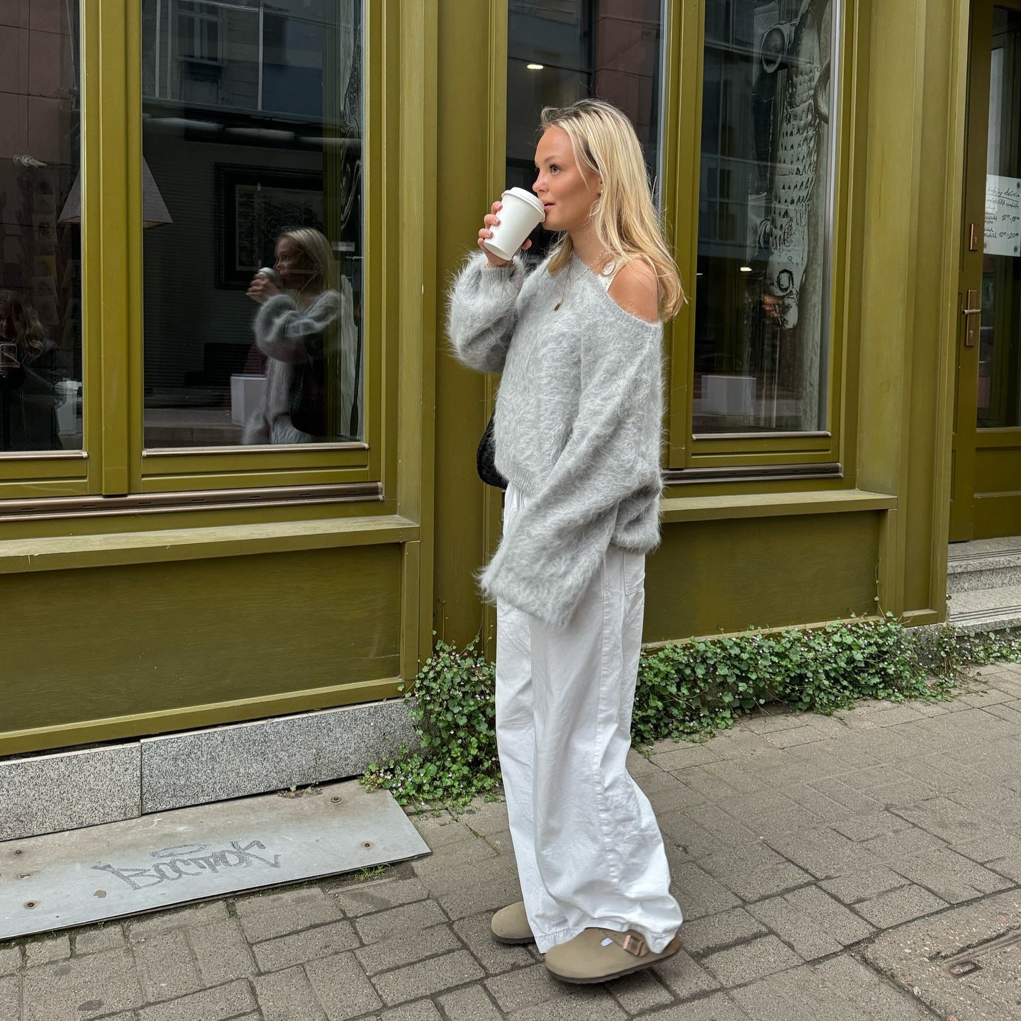 Women's Soft Mohair Blend Sweater with Oversized Sleeves NOVAE