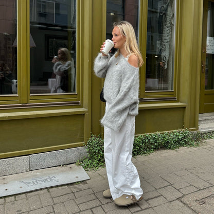 Women's Soft Mohair Blend Sweater with Oversized Sleeves NOVAE