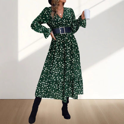 Women's wrap dress with a fitted silhouette and floral pattern NOVAE