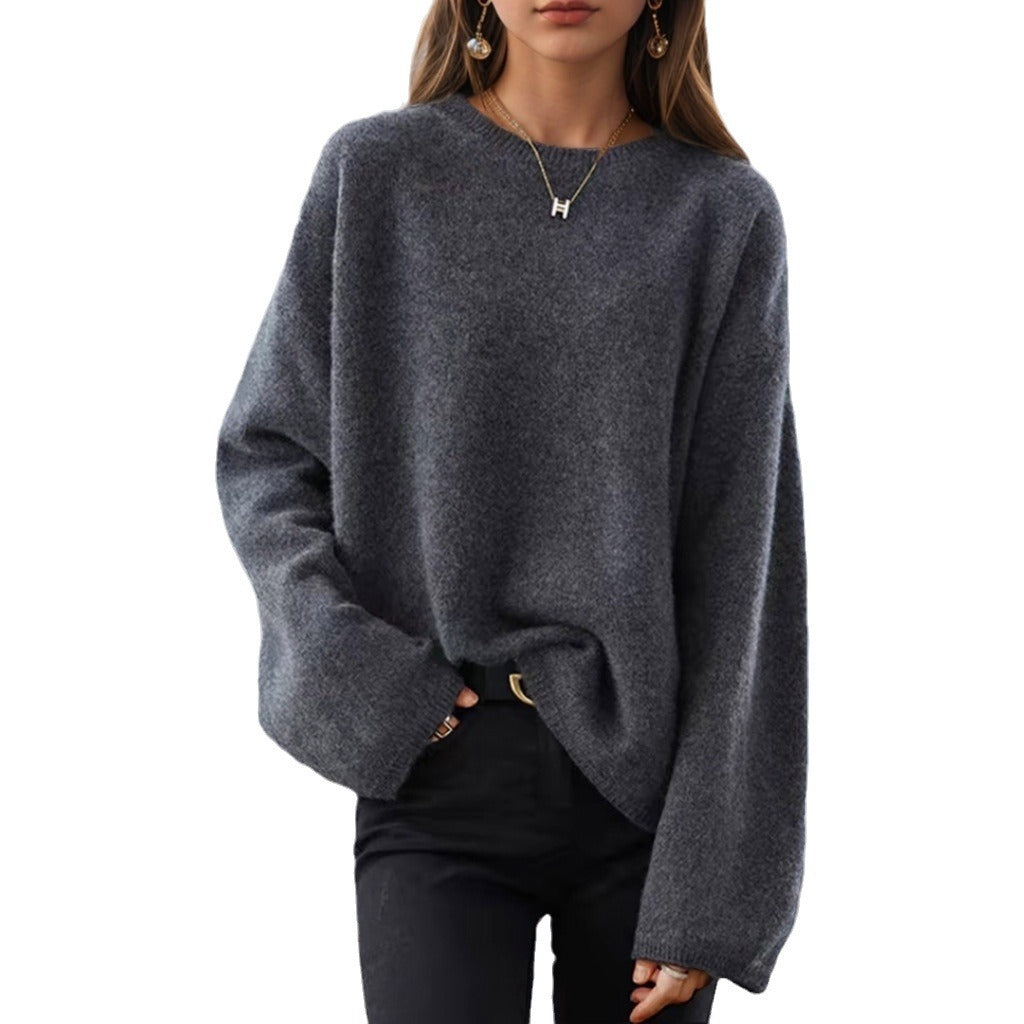 Women's Comfortable Knit Sweater with a Relaxed Fit and Wide Sleeves NOVAE