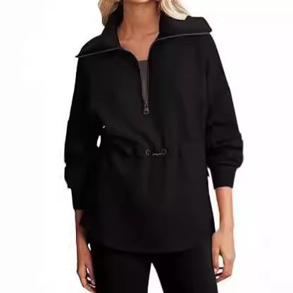 Women's casual hooded sweatshirt with practical drawstring adjustment NOVAE