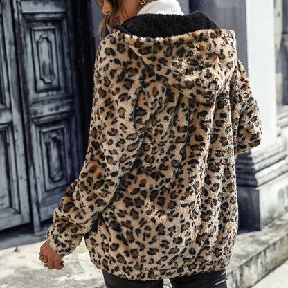 Women's Urban Cozy Jacket with Leopard Print NOVAE