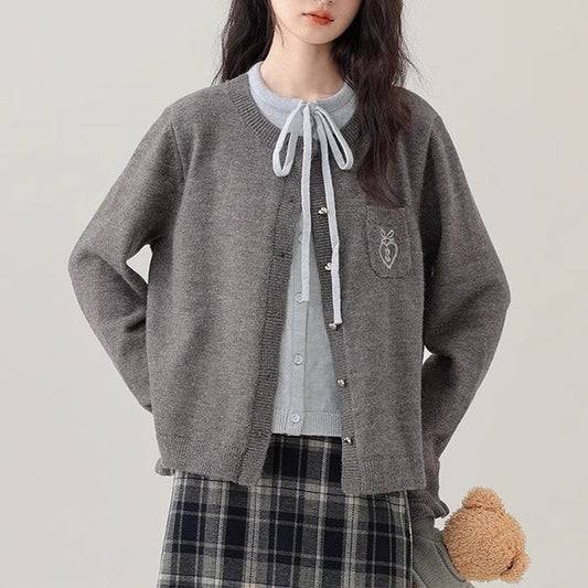 Women's cardigan with decorative buttons and high-quality embroidery NOVAE