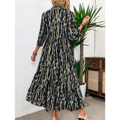 Women's shirt dress with sophisticated ruffle details and asymmetrical hem NOVAE