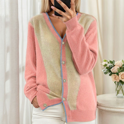 Women's lightweight cardigan with fashionable V-neck NOVAE