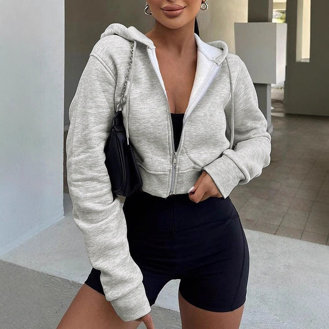 Women's cropped zip-up sweatshirt NOVAE