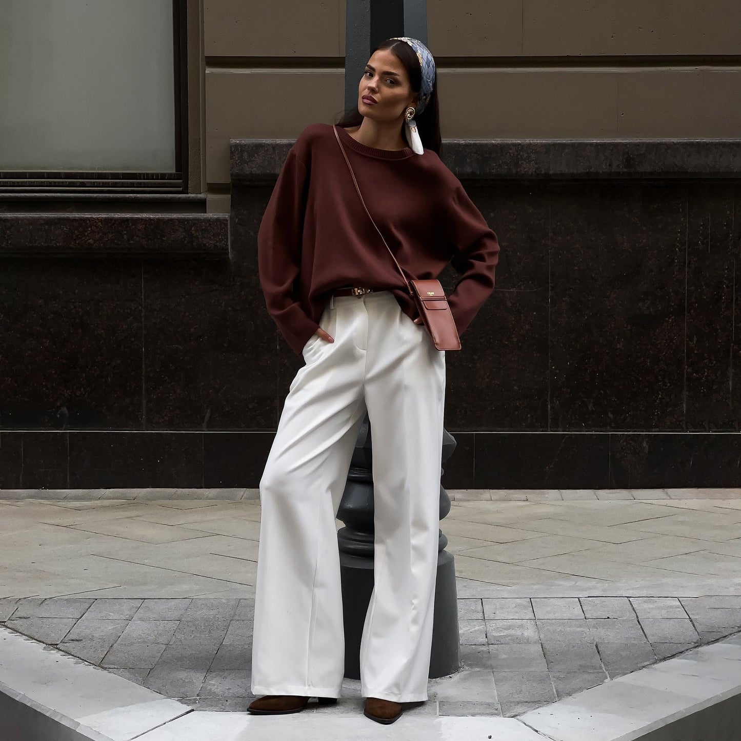 Women's casual loose-fitting sweater and elegant trousers NOVAE