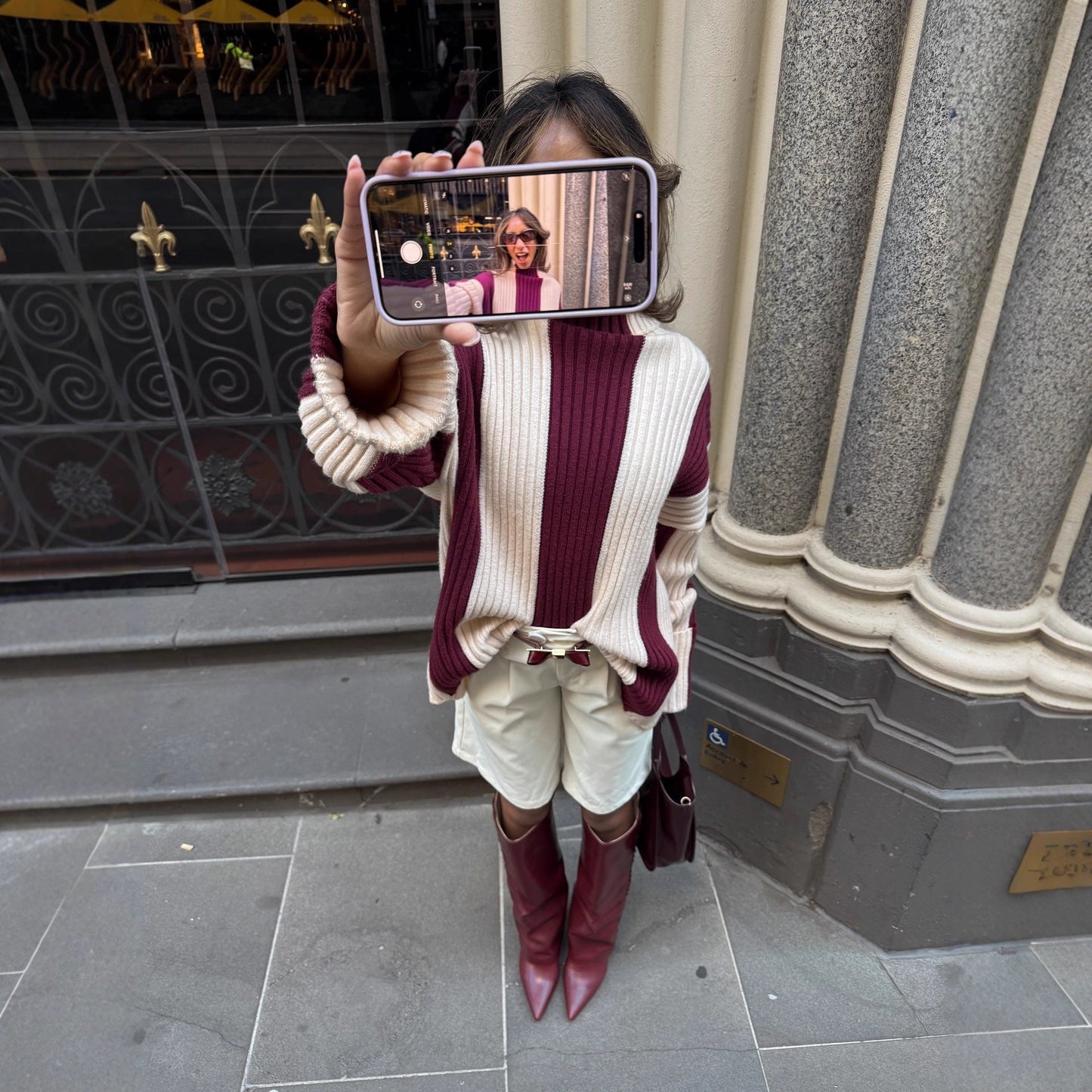 Women's fashionable knit sweater with a chic rib pattern and casual sleeves NOVAE