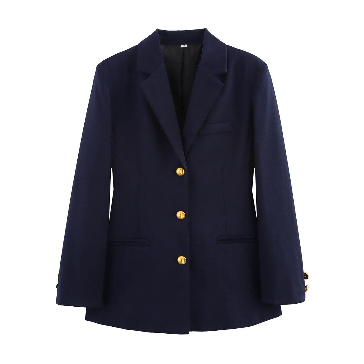 Women's checked blazer with gold buttons and practical pockets NOVAE