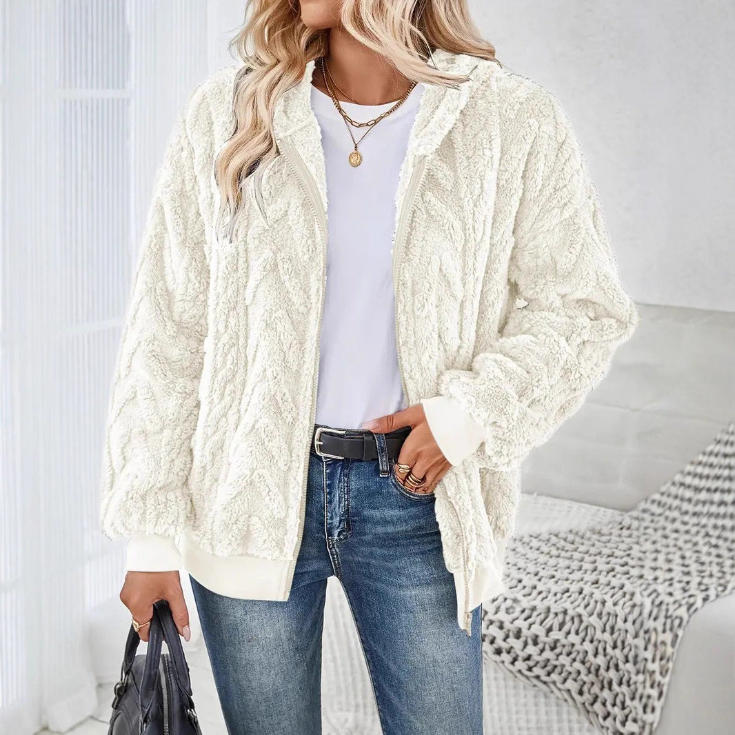 Women's textured fleece jacket NOVAE