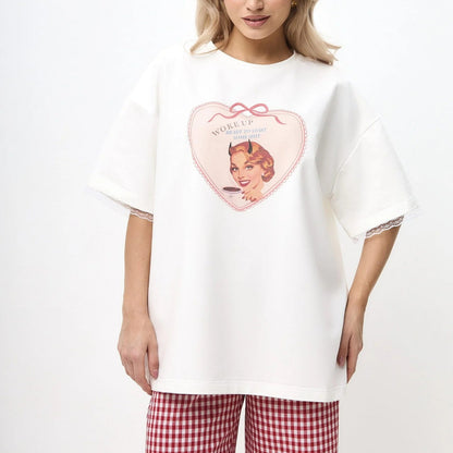 Women's casual oversized blouse with lace sleeve tie and relaxed design NOVAE