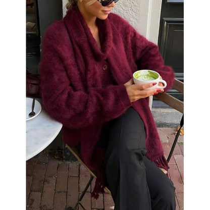 Women's cozy knit sweater with innovative cut NOVAE