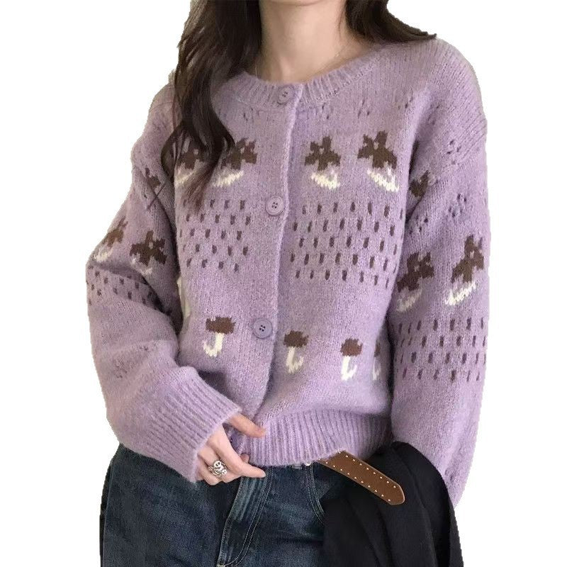 Women's cardigan with playful animal motif and button closure NOVAE