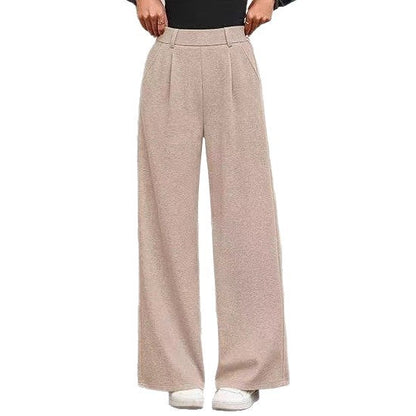 Women's wide-leg trousers with a high waistband and practical side pockets NOVAE