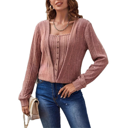 Women's casual knit top with sophisticated button details NOVAE