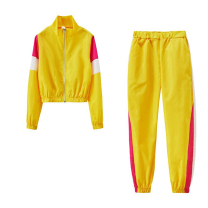Women's sporty tracksuit with colorblock design and elastic waistband NOVAE