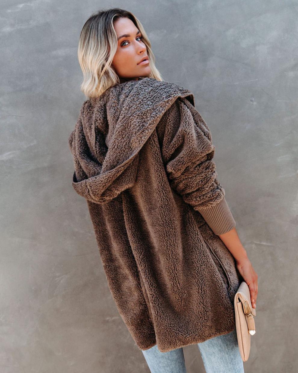 Women's Cozy Hooded Jacket made of soft material NOVAE