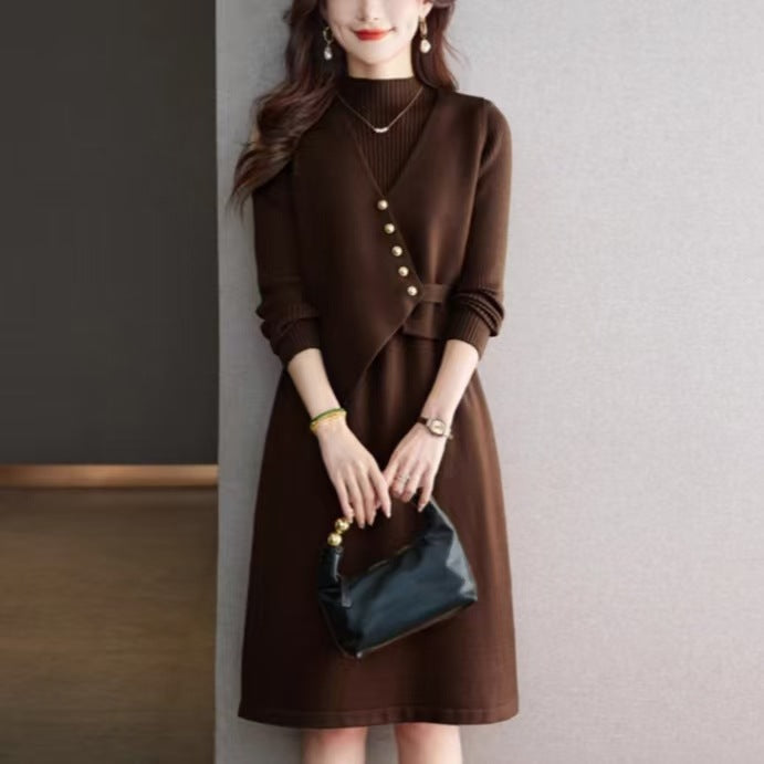 Women's combination of knit dress and vest NOVAE