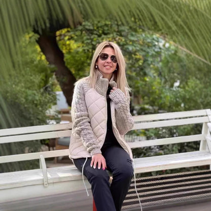 Women's quilted coat with heat-insulating knit surface NOVAE