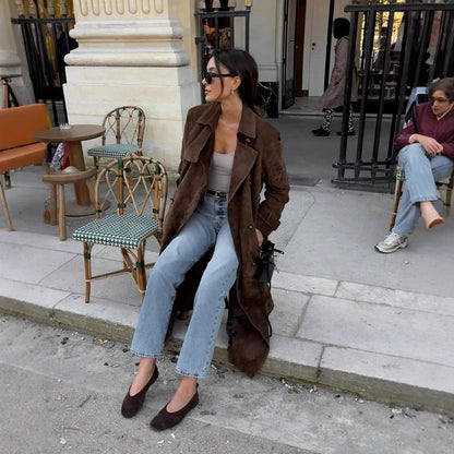 Women's elegant trench coat with lined collar and practical pockets NOVAE