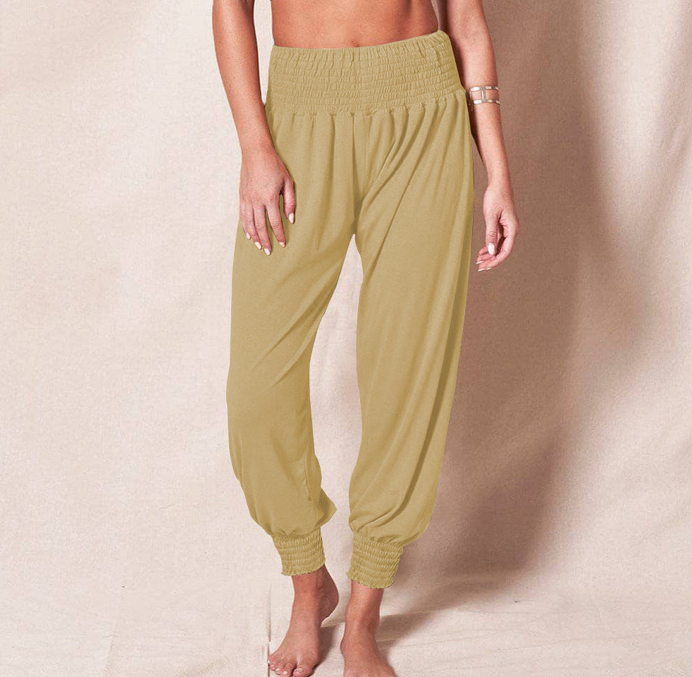 Women's Casual Harem Pants with Elastic Waistband and Side Pockets NOVAE