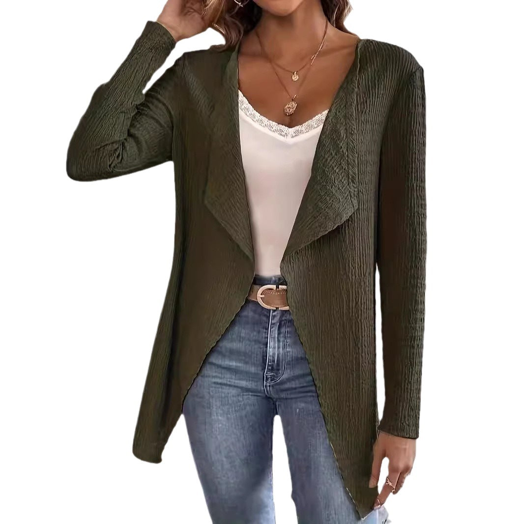 Women's elegant jacket with a relaxed cut and textured fabric NOVAE