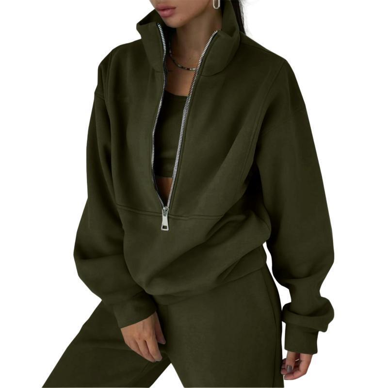 Women's sweatshirt with high collar and zipper NOVAE