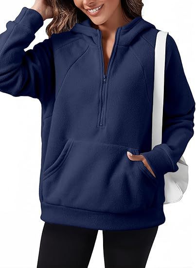 Women's fleece hooded shirt with practical kangaroo pocket NOVAE