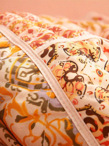 Women's quilted jacket with floral patterns and practical pockets NOVAE