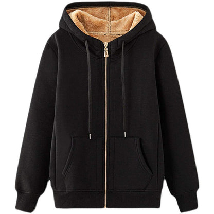 Women's fleece-lined hooded jacket with practical pockets NOVAE