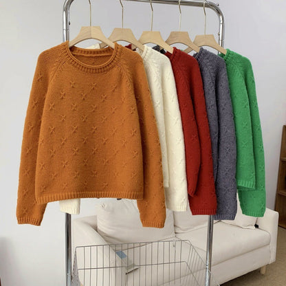 Women's Cozy Knit Sweater with Textured Pattern NOVAE