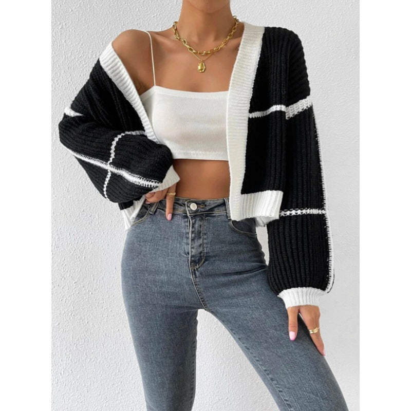 Women's Oversized Knit Cardigan with Voluminous Sleeves NOVAE