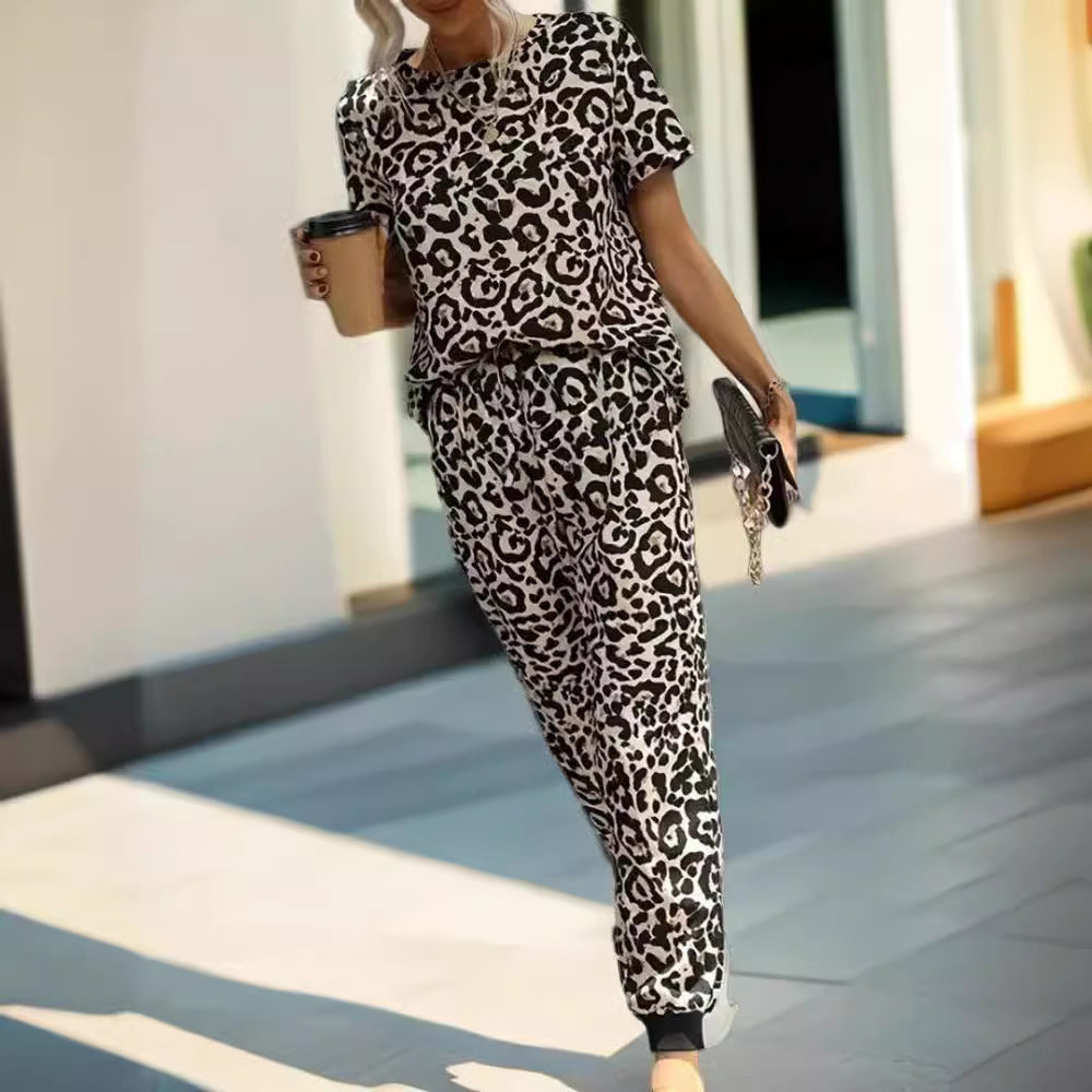 Women's Comfortable Leopard Print Lounge Set NOVAE
