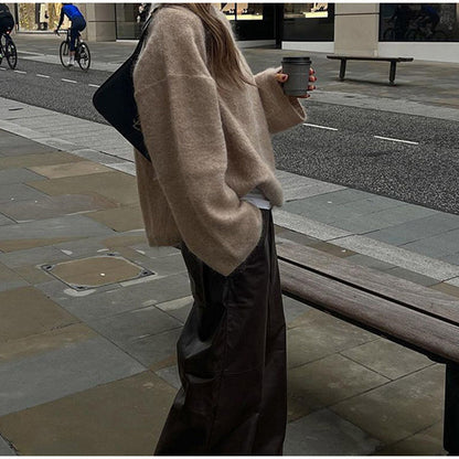 Women's Oversized Knit Sweater in Soft Cashmere Blend NOVAE