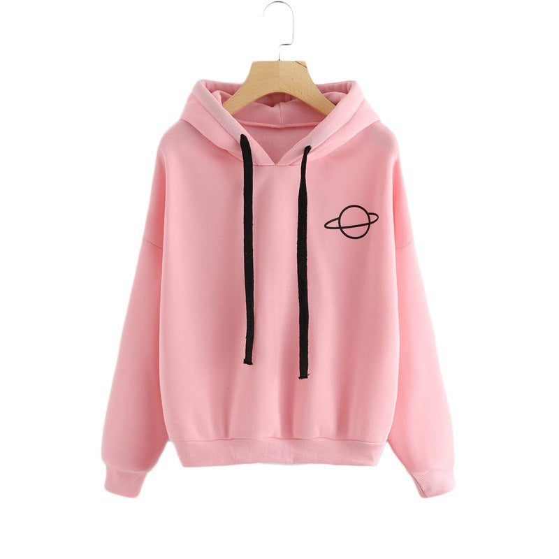 Women's hoodie with a creative planet design and comfortable cut NOVAE