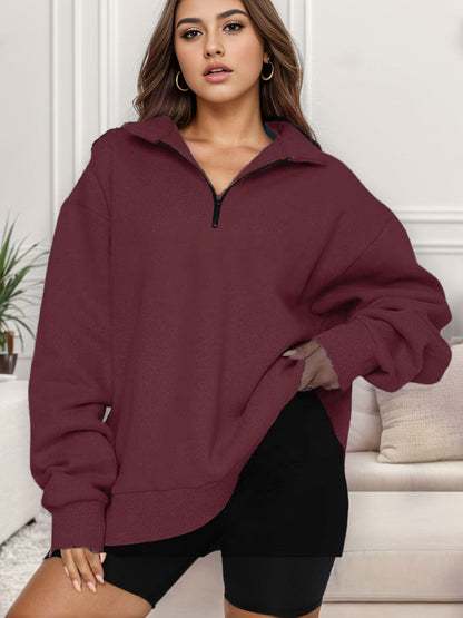 Women's Oversized Sweatshirt with Stand-Up Collar NOVAE